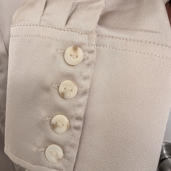 H&M BEIGE SATIN MAXI DRESS SIZE LARGE - Picture 6 of 6